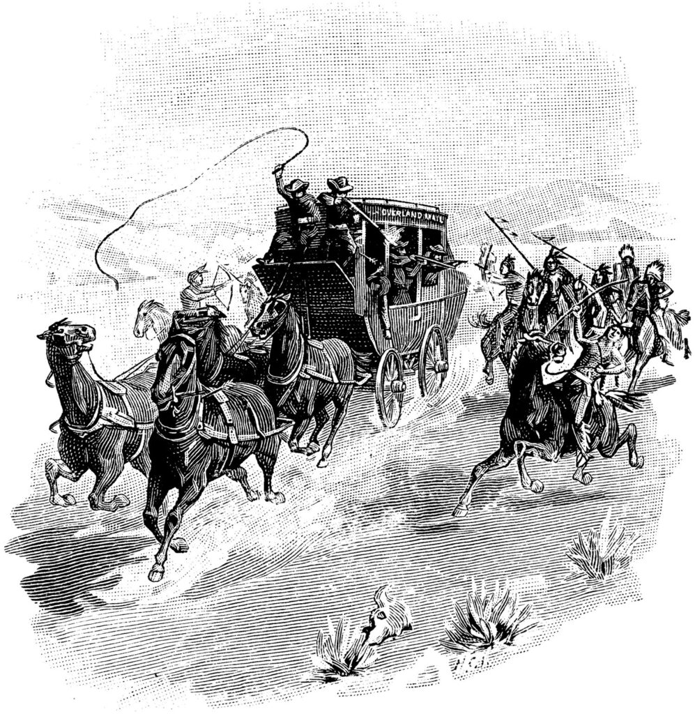 person alongside stagecoach driver shooting at raiders wikimedia