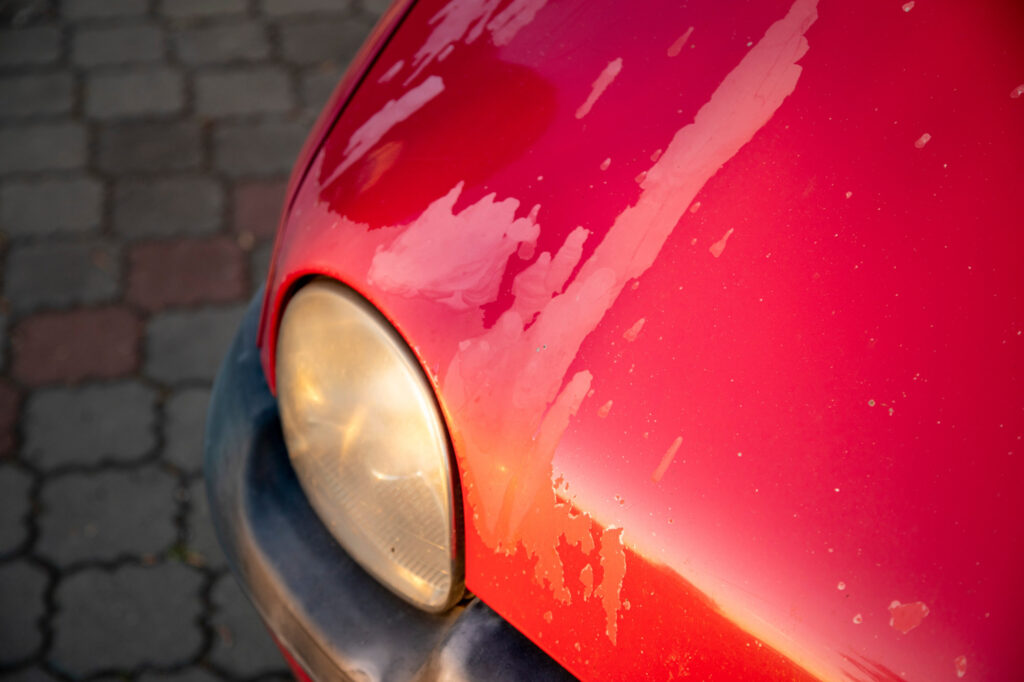 red car paint peeling off