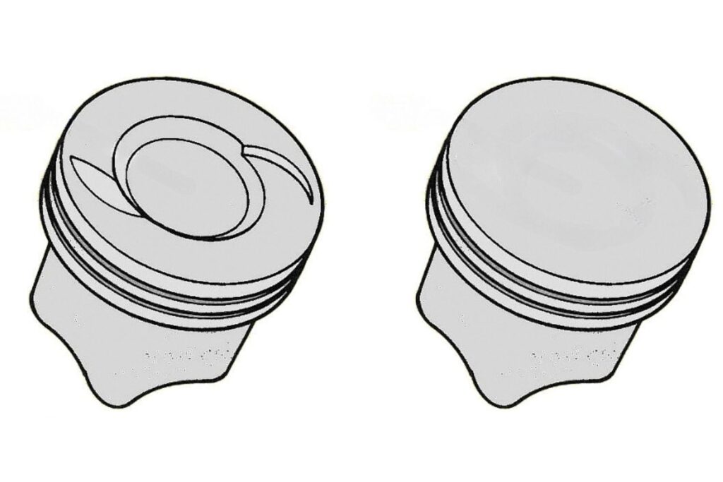 illustration of an automotive dished piston