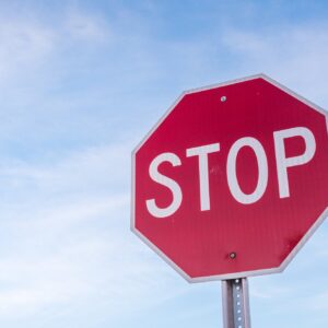 stop sign with sky as background