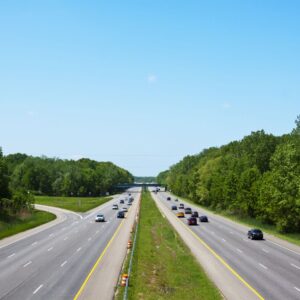 cars and a median in an interstate