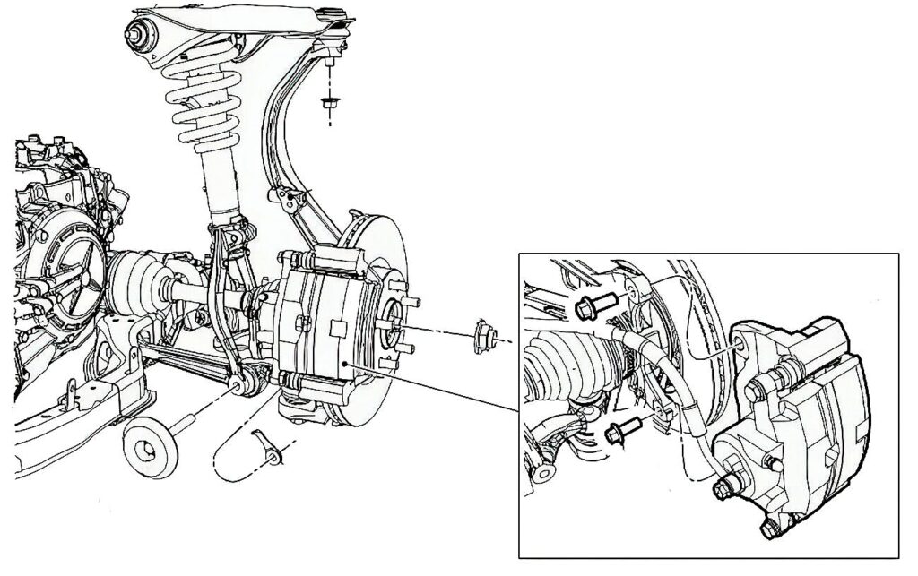 diagram showing cv axle removal