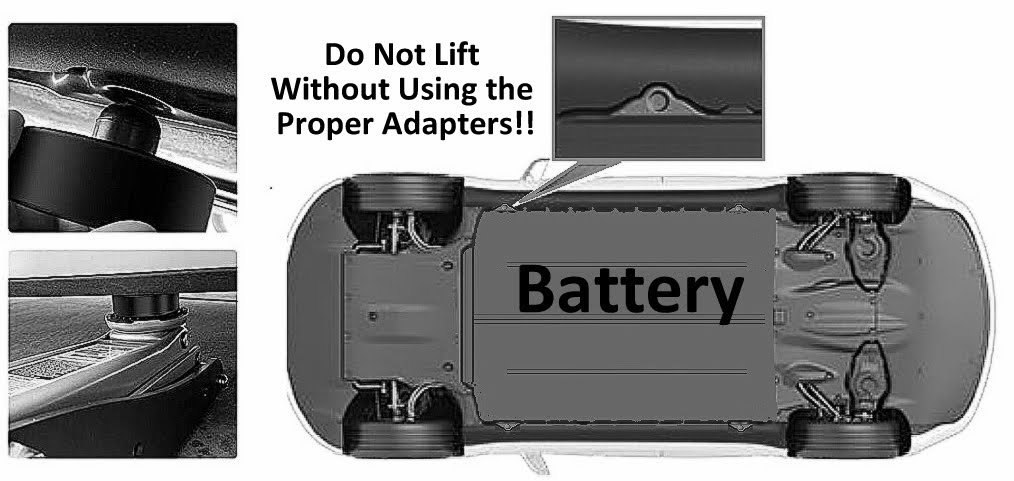 illustration battery can be damaged to the point of causing a fire if you arent careful using a floor jack or lift