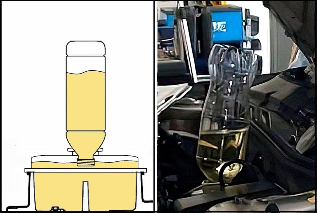 illustration of allowing the master cylinder to go dry while bleeding