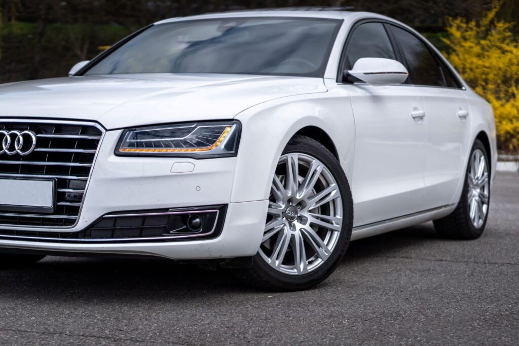 side shot of an audi a8 with hd matrix headlight