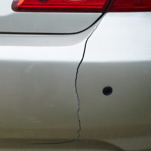 cracked car rear bumper