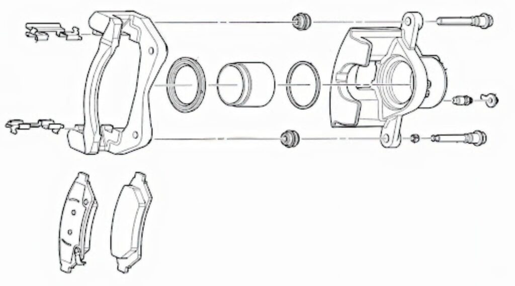 illustration of a floating caliper housing