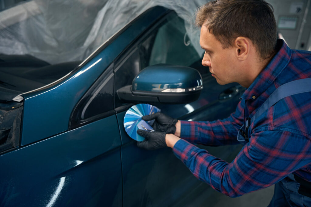 man planning to change car color