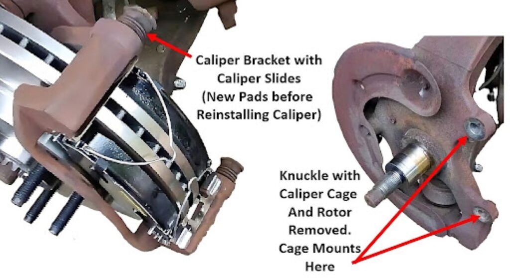 brake caliper bracket location illustration