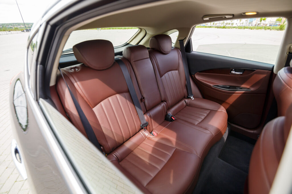 car interior with leather upholstery