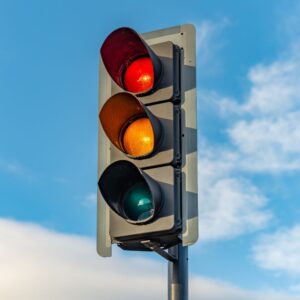 image of an illuminated traffic light