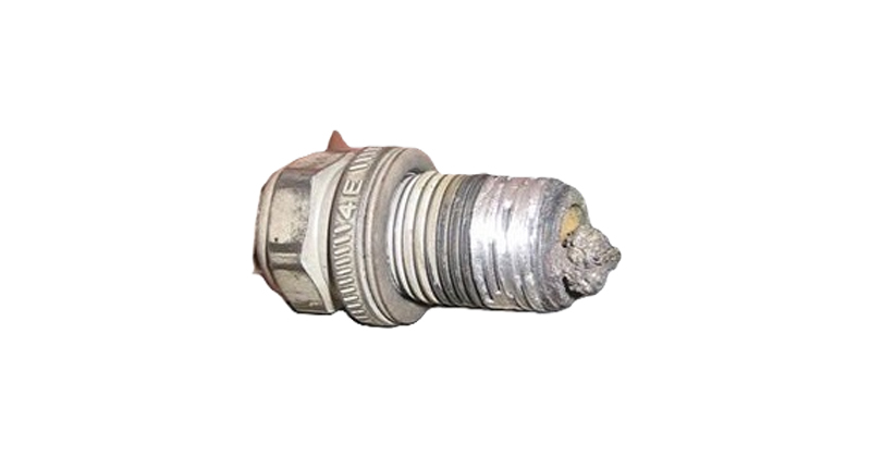 photo of destroyed cross threaded spark plug