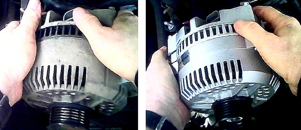 photo of the old and new alternator motorcraft product review