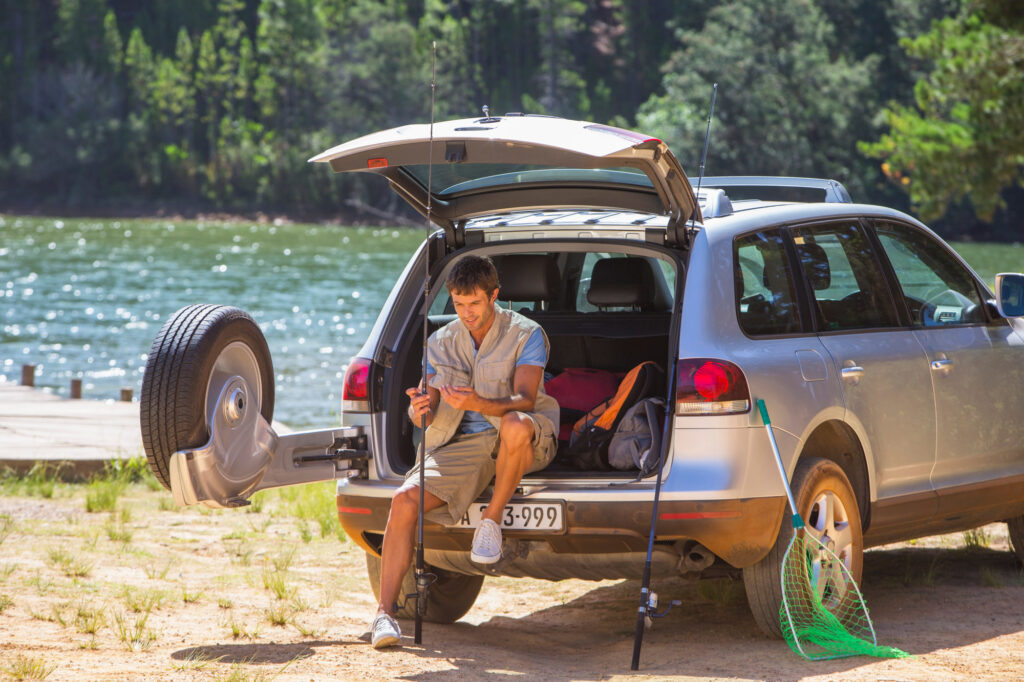 car tools and accessories for fishing trip