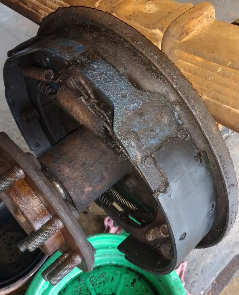 damaged brake linings