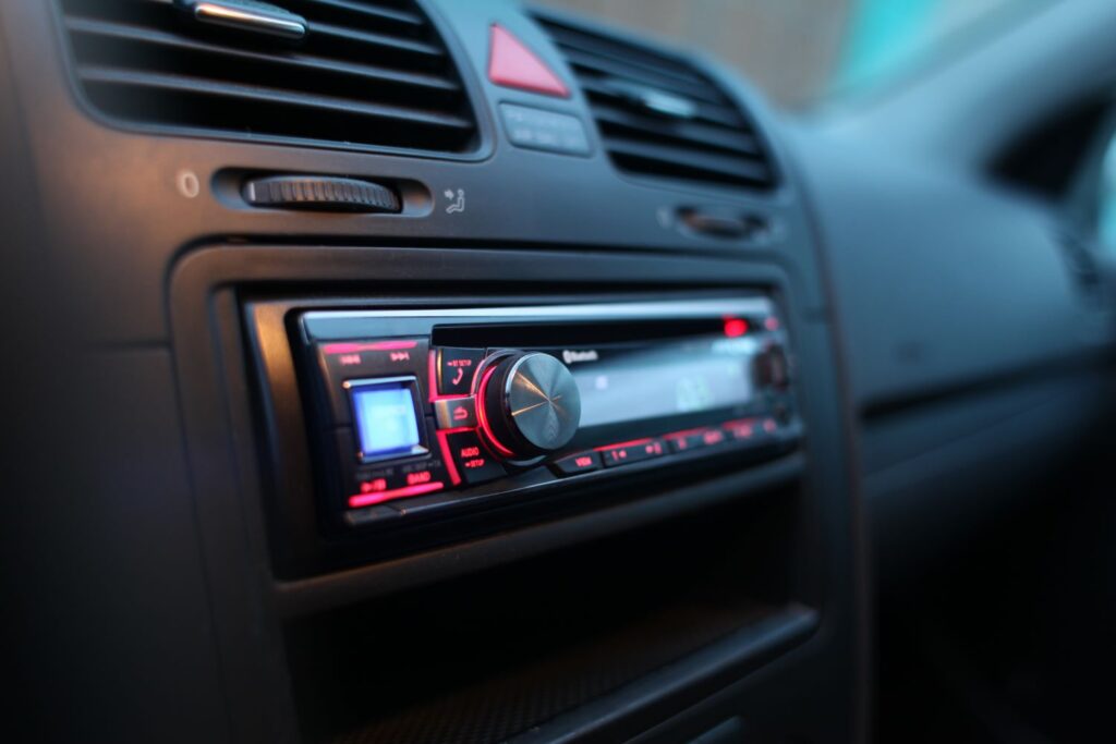 car entertainment system and ac vent