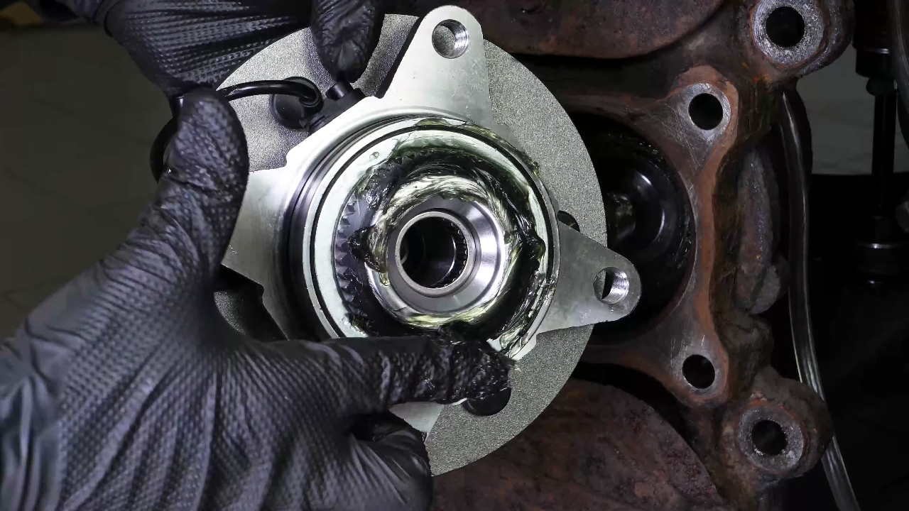 Install the wheel hub bearing