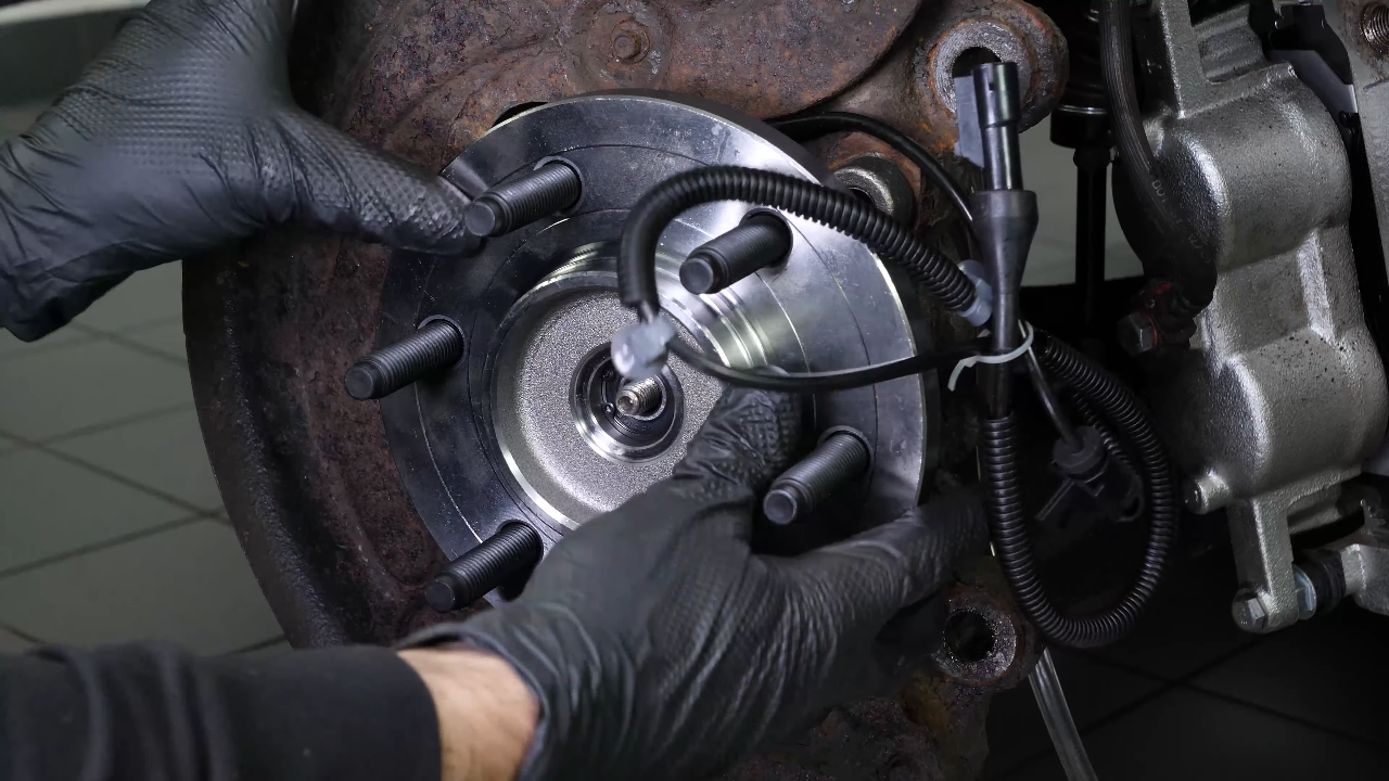 Install the wheel hub bearing