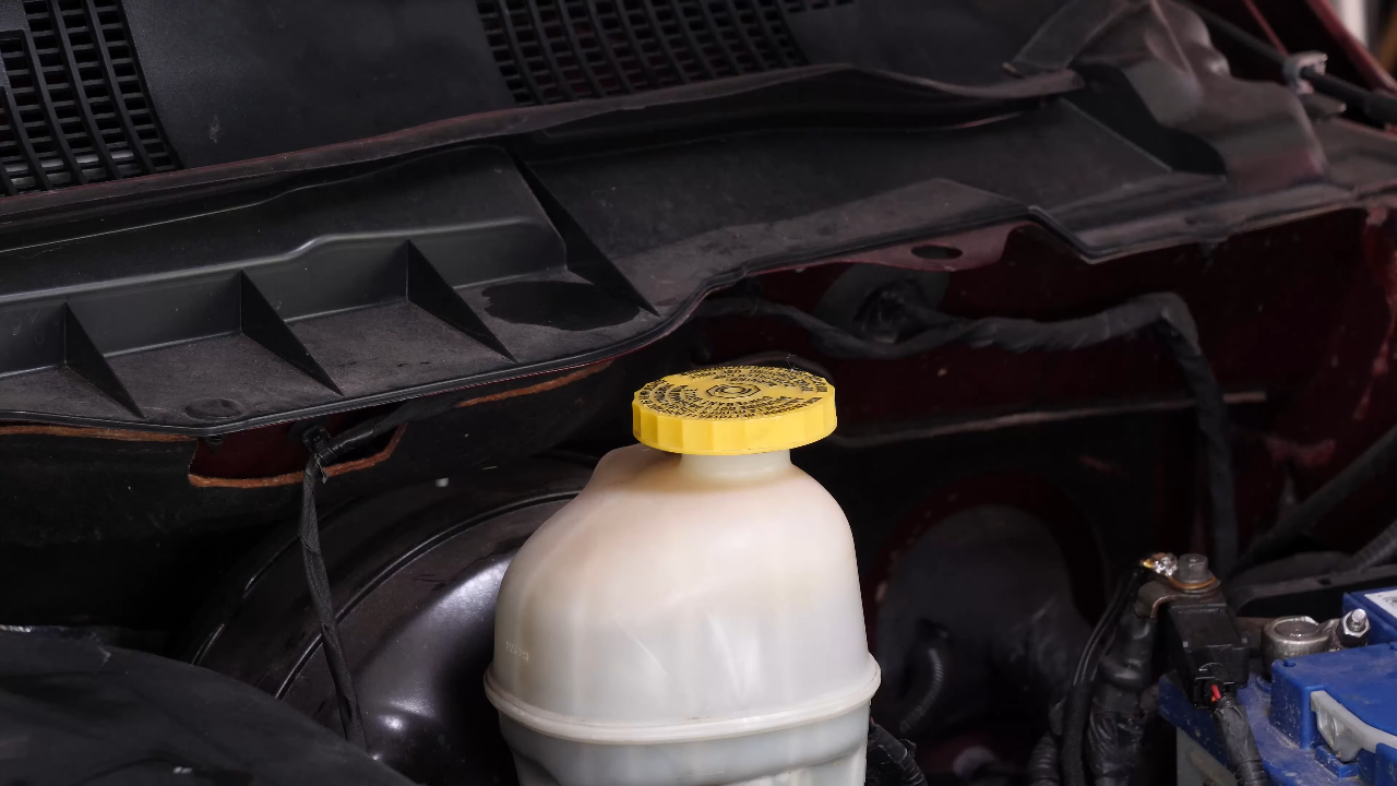 Open the brake fluid reservoir